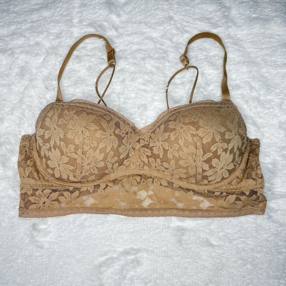Victoria's Secret Lace Bralette Push Up Extra Large Floral Bra Womens XL